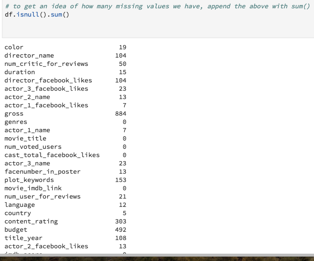 What to do with missing data